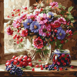Набір для розпису по номерах "Букет і фрукти" 40х40см