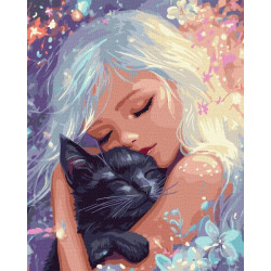 Набір для розпису по номерах "Пухнастий талісман" 40х50см