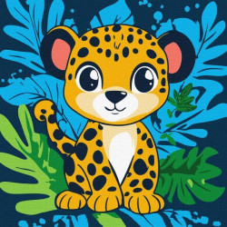 Набір для розпису по номерах для дітей "Веселий леопард" 30х30см