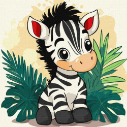 Набір для розпису по номерах для дітей "Весела зебра" 30х30см