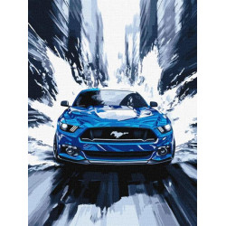 Набір для розпису по номерах "Синій мустанг" 30х40см