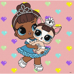 Набір для розпису по номерах для дітей "L.O.L.Surprise!TroopSurprise Miss Baby With Miss Puppy"40x40