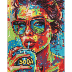 Набір з алмазною мозаїкою " Дівчина з содовою 40х50см