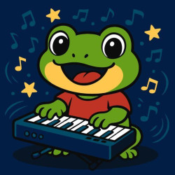 Набір для розпису по номерах для дітей "Жаба з піаніно" 25х25см