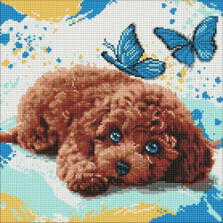 Набір з алмазною мозаїкою "Милий пудель" 40х40см