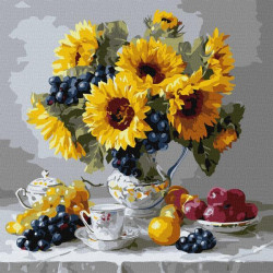Набір для розпису по номерах "Соняшники з виноградом" 40x40см