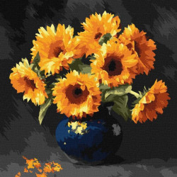 Набір для розпису по номерах "Соняшник в темряві" 40x40см