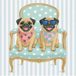 Набір для розпису по номерах "Мопси" 40x40см