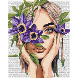 Набір для розпису по номерах "Барвиста поезія: Клематис" 40х50см