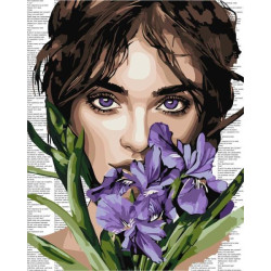 Набір для розпису по номерах "Барвиста поезія: Фіолетові іриси" 40х50см