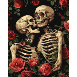 Набір для розпису по номерах "Закохані скелети" 40x50см