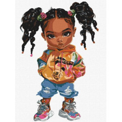 Набір для розпису по номерах "Яскрава модниця" 30х40см