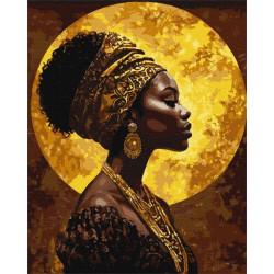 Набір для розпису по номерах "Під золотим сонцем з фарбами металік" 40х50см