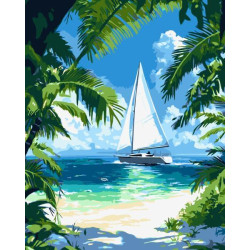 Набір для розпису по номерах "Тропічне узбережжя" 40х50см