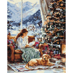 Набір для розпису по номерах "Різдвяна казка" 40х50см