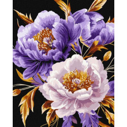 Набір для розпису по номерах "Пурпуровий шик з фарбами металік extra" 40х50см