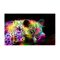 Алмазная мозаика по номерам 30*40 "Цветной леопард" карт уп. (холст на раме)