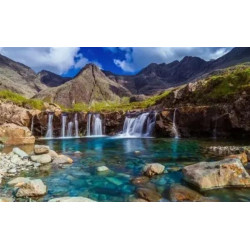 Алмазная мозаика по номерам 30*40 "Водопад в горах" карт уп. (холст на раме)