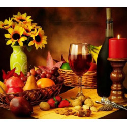 Алмазна мозаїка за номерами 30*40 "Натюрморт" карт уп. (полотно на рамі)