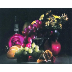 Алмазная мозаика по номерам 30*40 "Фрукты" карт уп. (холст на раме)