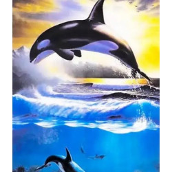 Алмазна мозаїка за номерами 30*40 "Касатка" карт уп. (полотно на рамі)