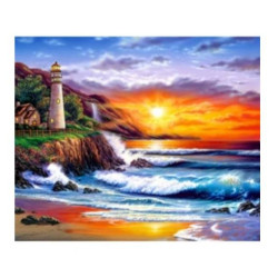 Алмазна мозаїка за номерами 30*40 "Маяк" карт уп. (полотно на рамі)
