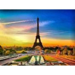 Алмазная мозаика по номерам 30*40 "Эйфелевая башня" карт уп. (холст на раме)