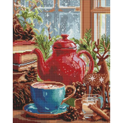 Набір з алмазною мозаїкою "Зимова атмосфера вдома" 40х50см