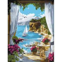 Набір для розпису по номерах "Сонячна гавань" 30х40см