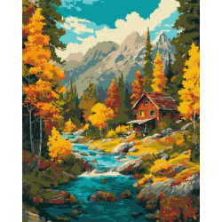 Набір для розпису по номерах "Осінь над потоком" 40х50см