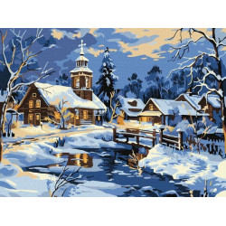 Набір для розпису по номерах "Спокій над річкою" 30х40см