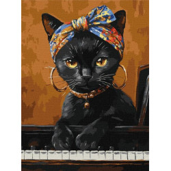 Набір для розпису по номерах "Незвична киця" 30х40см