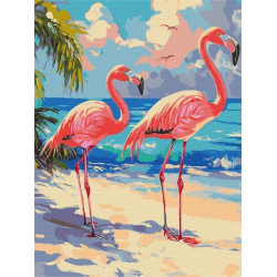 Набір для розпису по номерах "Рожеві фламінго" 30х40см