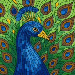 Набір для розпису по номерах "Вітраж. Павич" 30х30см