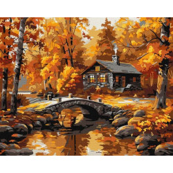 Набір для розпису по номерах "Селище над річкою" 40х50см
