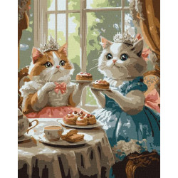 Набір для розпису по номерах "Вечірка котячих леді" 40х50см