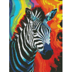 Набір з алмазною мозаїкою "Райдужна зебра" 30х40см