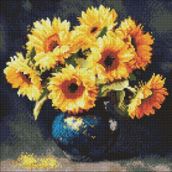 Набір з алмазною мозаїкою "Соняшник в темряві" 40х40см