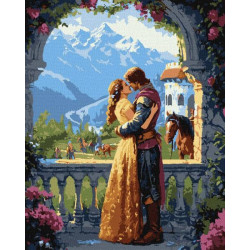 Набір для розпису по номерах "Принцеса та лицар" 40х50см