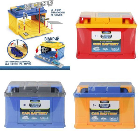 Ігровий набір CAR BATTERY - АВТОСЕРВІС З МІНІМОДЕЛЛЮ ЗМІНИ КОЛІР (в асорт.)