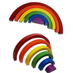 Деревянная HEGA РАДУГА 6 цветов сборная головоломка-пазл конструктор для детей арт: HG-391419152