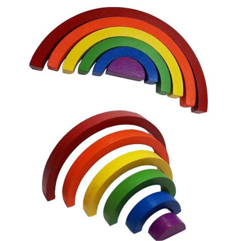 Деревянная HEGA РАДУГА 6 цветов сборная головоломка-пазл конструктор для детей арт: HG-391419152