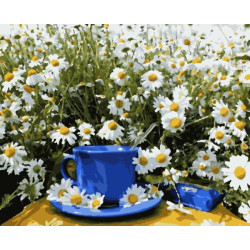 Картина за номерами Квіти. Сніданок в ромашках, 40х50см, в термопакеті, Artissimo (PN5517)
