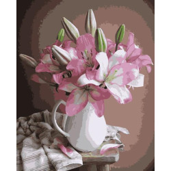 Картина за номерами Квіти. Лілії у вазі, 40х50см, в термопакеті, Artissimo (PN7615)
