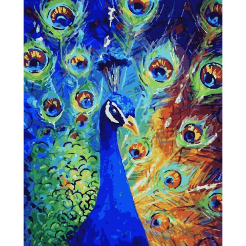 Картина за номерами Тварини. Павич, 50х60см, в термопакеті, Artissimo (PNX2935)