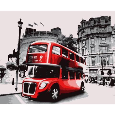 Картина за номерами Міста. Даблдекер, 40х50см, в термопакеті, Artissimo (PN7436)