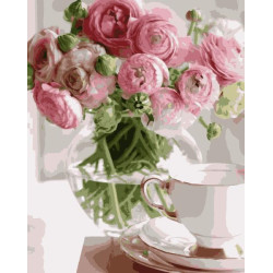Картина за номерами Квіти. Приємне чаювання, 40х50см, в термопакеті, Artissimo (PN6630)