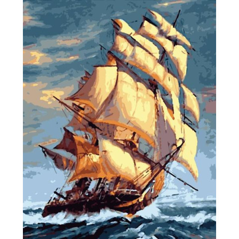 Картина за номерами Кораблі. На всіх вітрилах, 40х50см, в термопакеті, Artissimo (PN5405)