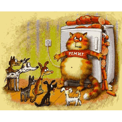 Картина за номерами Тварини. Ворог не пройде, 40х50см, в термопакеті, Artissimo (PN4677)