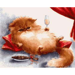 Картина за номерами Тварини. Котя Мотя, 40х50см, в термопакеті, Artissimo (PN6425)